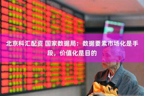 北京科汇配资 国家数据局：数据要素市场化是手段，价值化是目的
