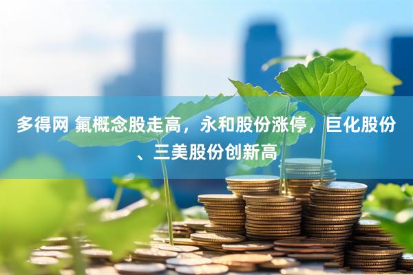 多得网 氟概念股走高，永和股份涨停，巨化股份、三美股份创新高